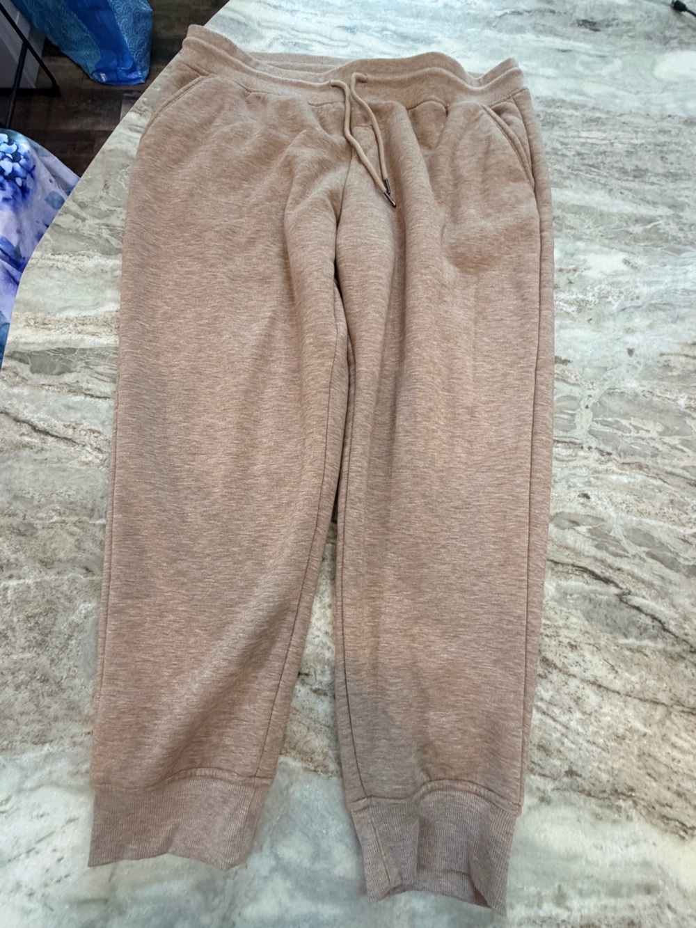 Member’s Mark Sherpa Lined Jogger Sweatpants XXL Beige Cozy Lounge Pants